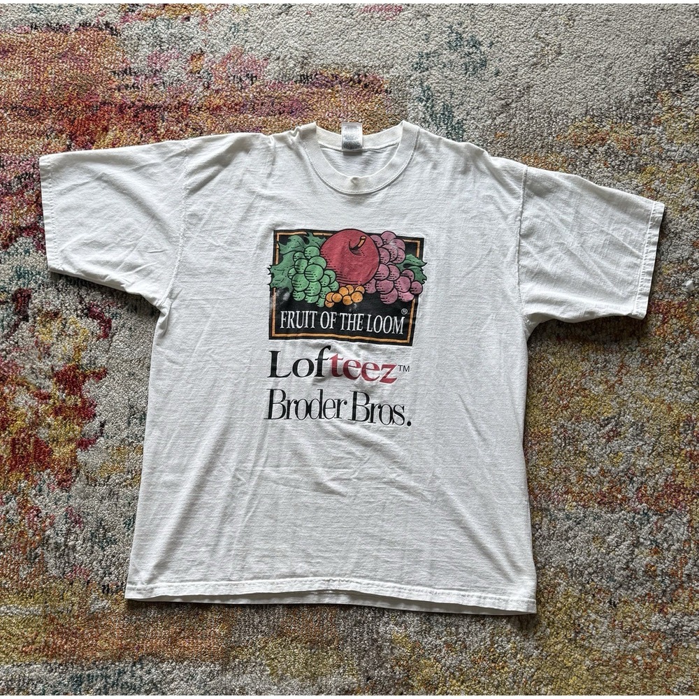 Vintage 90s FOTL Lofteez Shirt XL Fruit Of The Loom Brand Promo USA Broder Bros